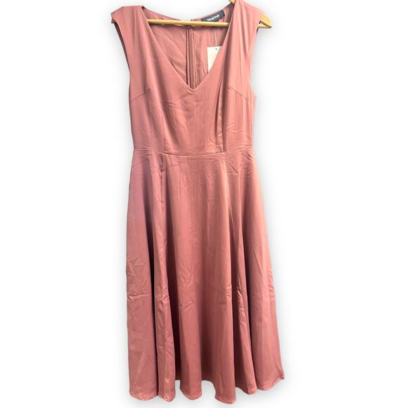 ModCloth Your Luxe-y Day Rose Satin MIDI Dress | sz 6 | NWT - Picture 6 of 6